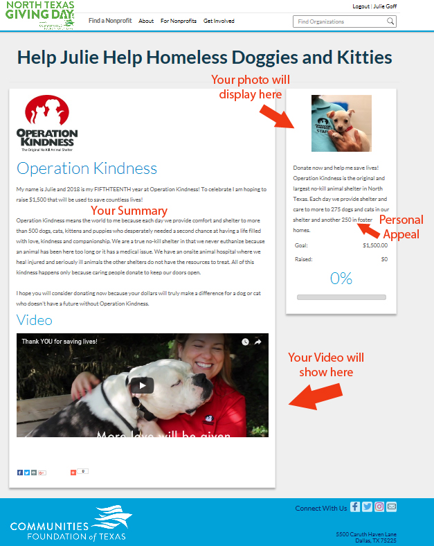 FUNdraising Page Example